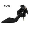 Fashion 2025 New Bow-knot Women Pumps Designer Shoes High Heels Sandals Women Satin Stiletto Heels Sexy Pearl Wedding Shoes Plus Size 43
