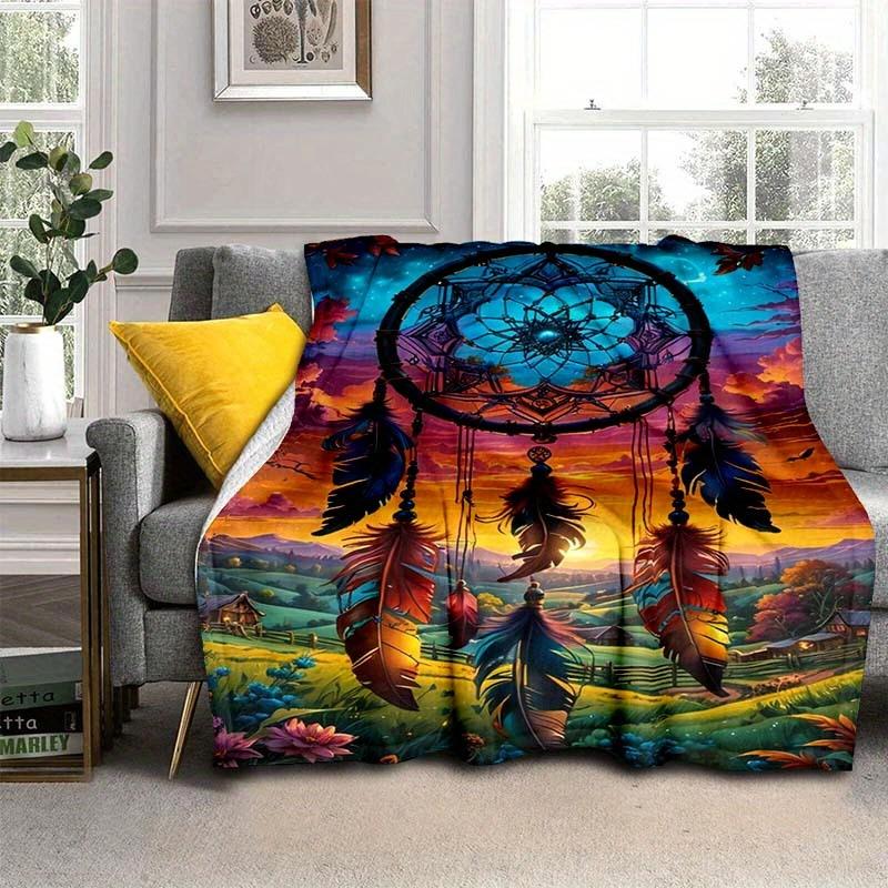 Vintage Van Gogh Art Blanket Starry Night Sunflower Oil Painting Patchwork Flannel Throw Blanket Aesthetic Artist Home