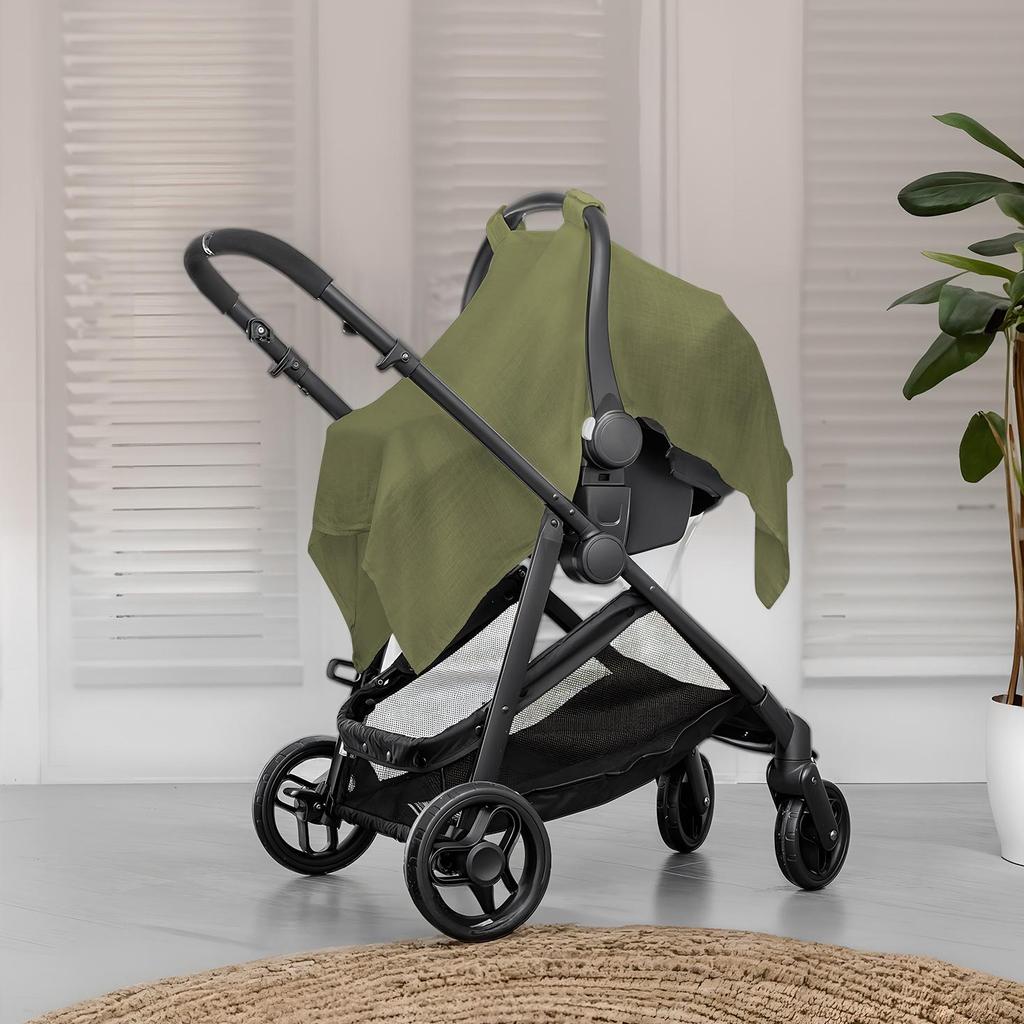 Cotton Yarn Baby Stroller Cover: Lightweight, Breathable Muslin Sunshade