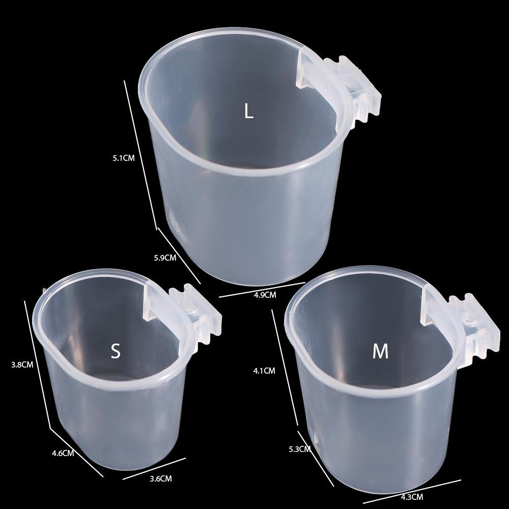 Transparent Bird Feeding Cup Plastic Hanging Parrot Water Feeder Bird Drinker Parrot Water Bowls For Pet Bird Parrots