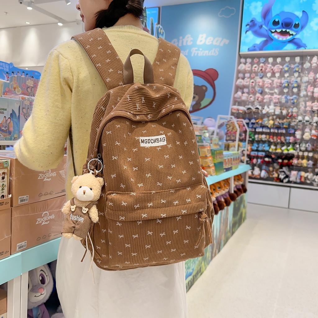 Schoolbag, High Aesthetic Value, Soft Girl Bow, Girly Cuteness, Korean Fashion, Versatile Laptop Backpack for Middle and High School Students