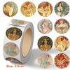 500Pcs/Roll Mucha Art. Retro Girls Kids Rewards Stickers - DIY Scrapbooks Album Decor Sealing Label Decals