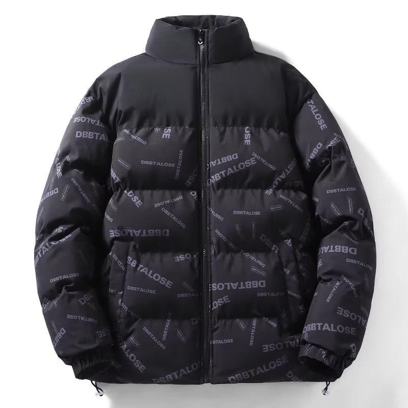 

Мужская зимняя повседневная модная куртка свободного кроя в гонконгском стиле XL чёрный