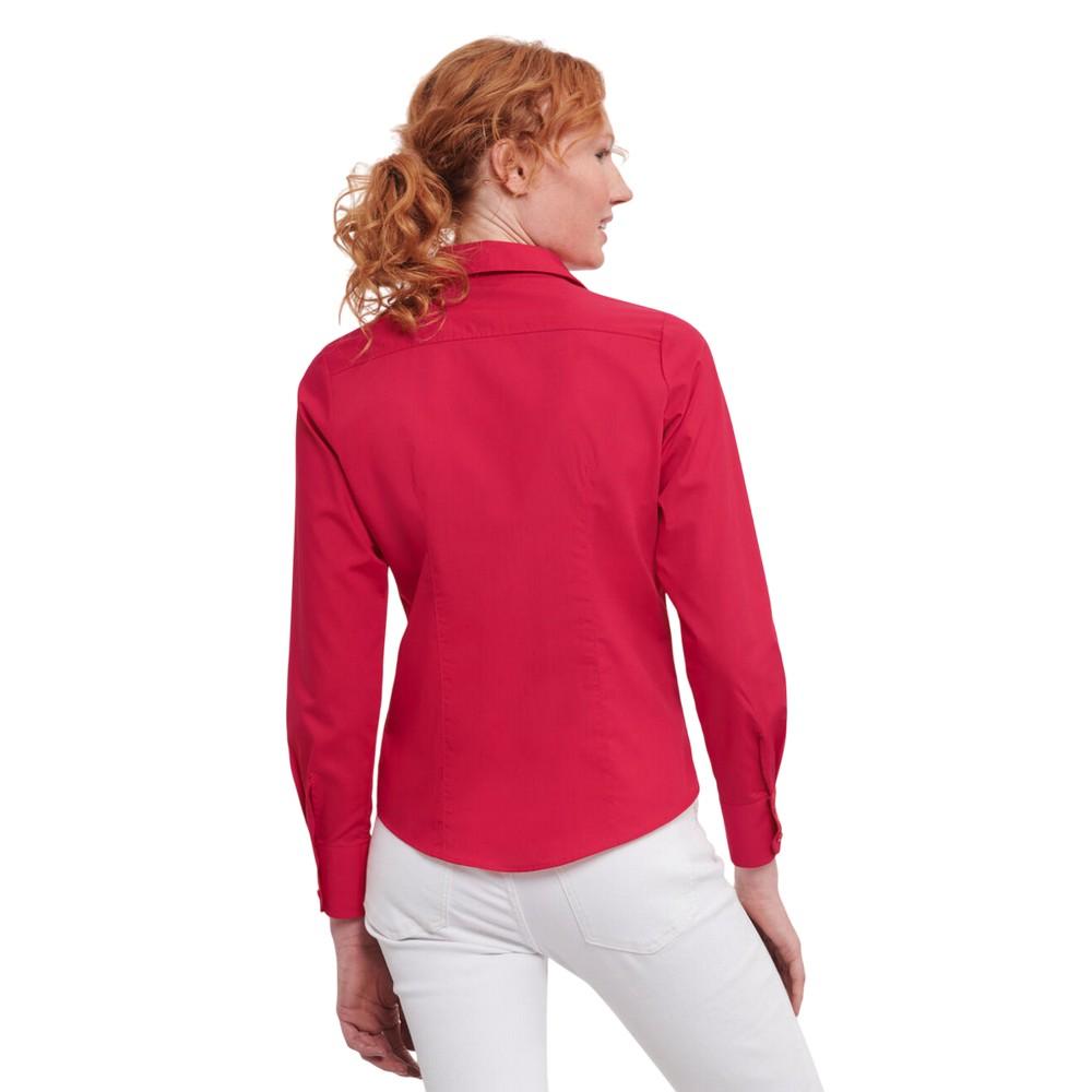 Russell Collection Womens/Ladies Poplin Fitted Long-Sleeved Shirt