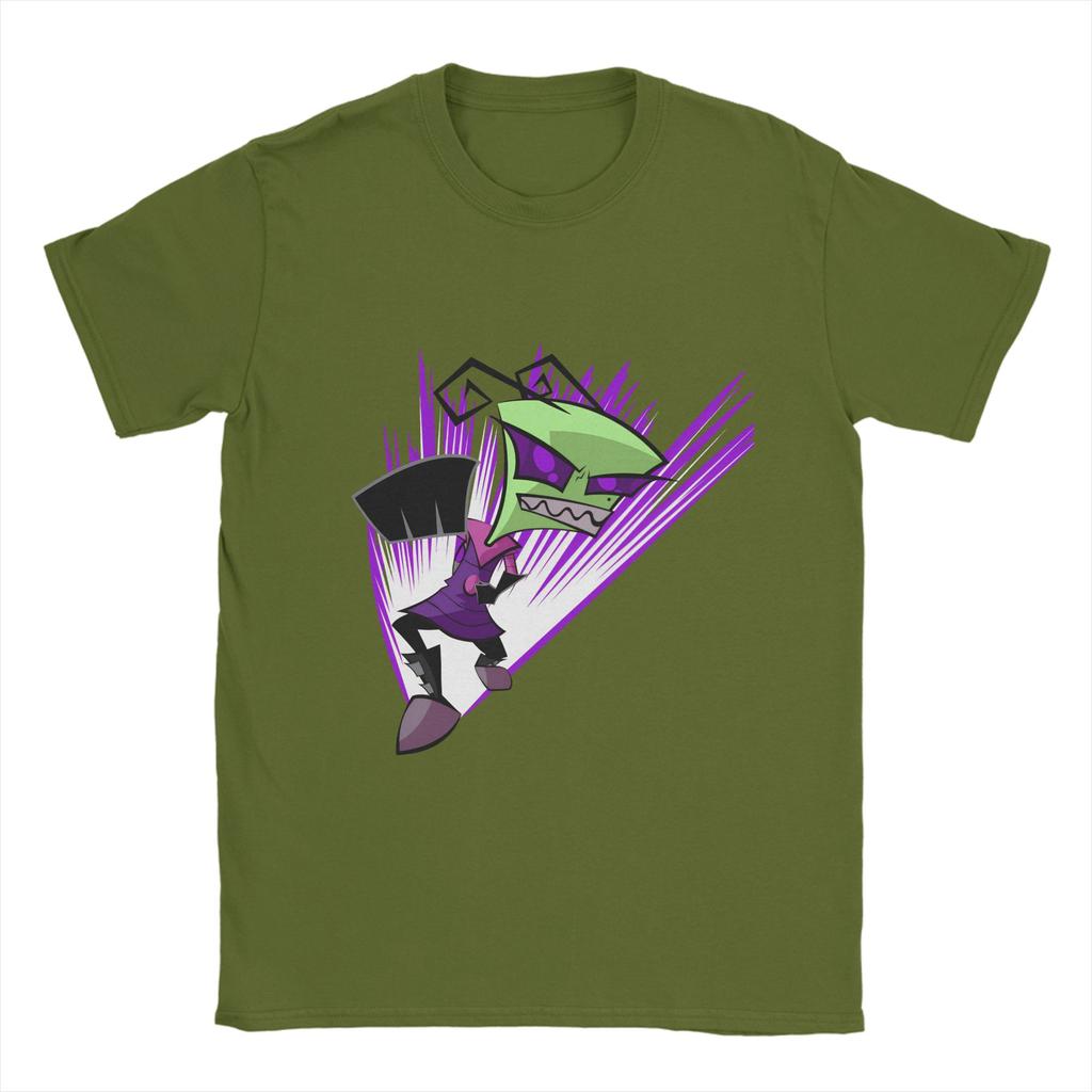 Oversized T-Shirt Summer Invaders Zims Leisure T Shirts  Cotton Tee Shirt for Man Y2K Funny Design Short Sleeve Tees