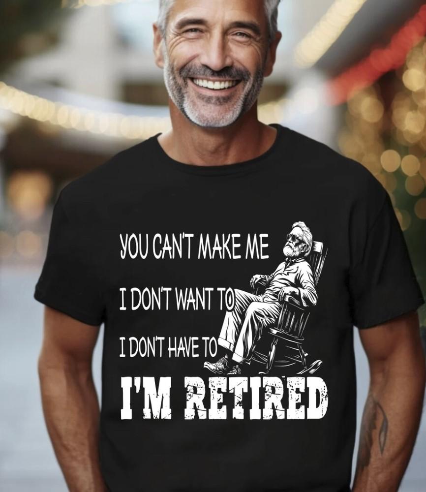 Retirement T-shirt, Retired Dad Grandpa Black T-Shirt S-5XL, Gildan 5000 Unisex T-Shirt S