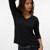 V-neck 3/4 Sleeve Sweater Brianna Black Woman