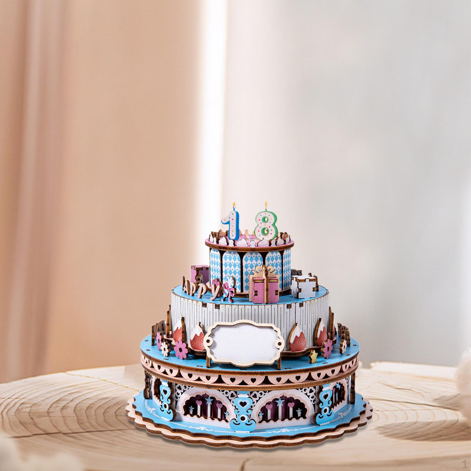 

Wooden Cake Music Box Toy Development Assembly Toys Model Family червоний