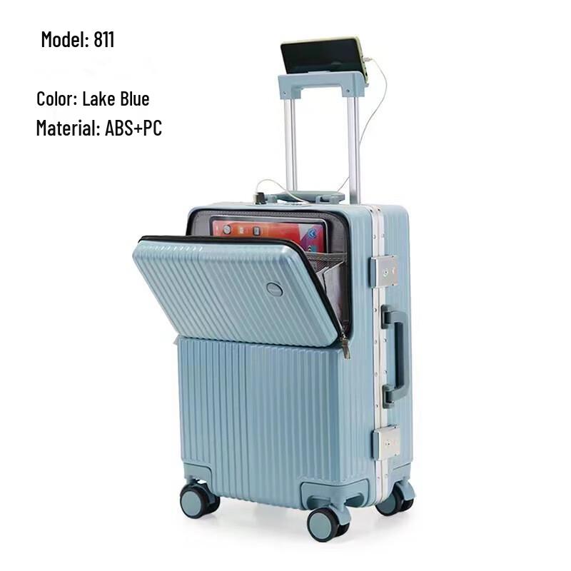 TOUO Aluminum Frame Front-Opening Carry-On Suitcase 20 inches