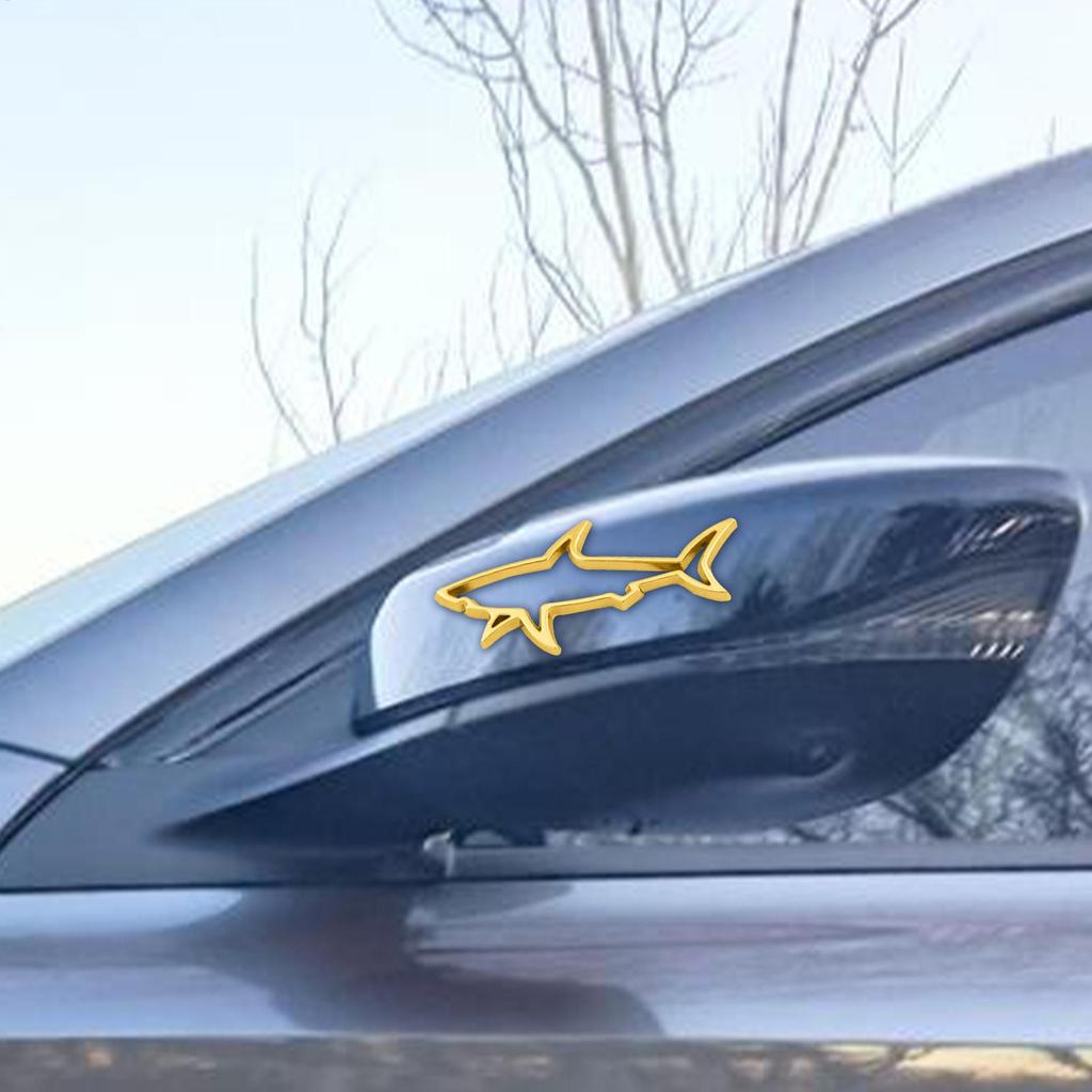 Auto-Embleme und -Abzeichen Haifisch Auto-Fensteraufkleber Wetterfest Hohl-Logo-Dekoration Für Modifikation Kennzeichenhalterung