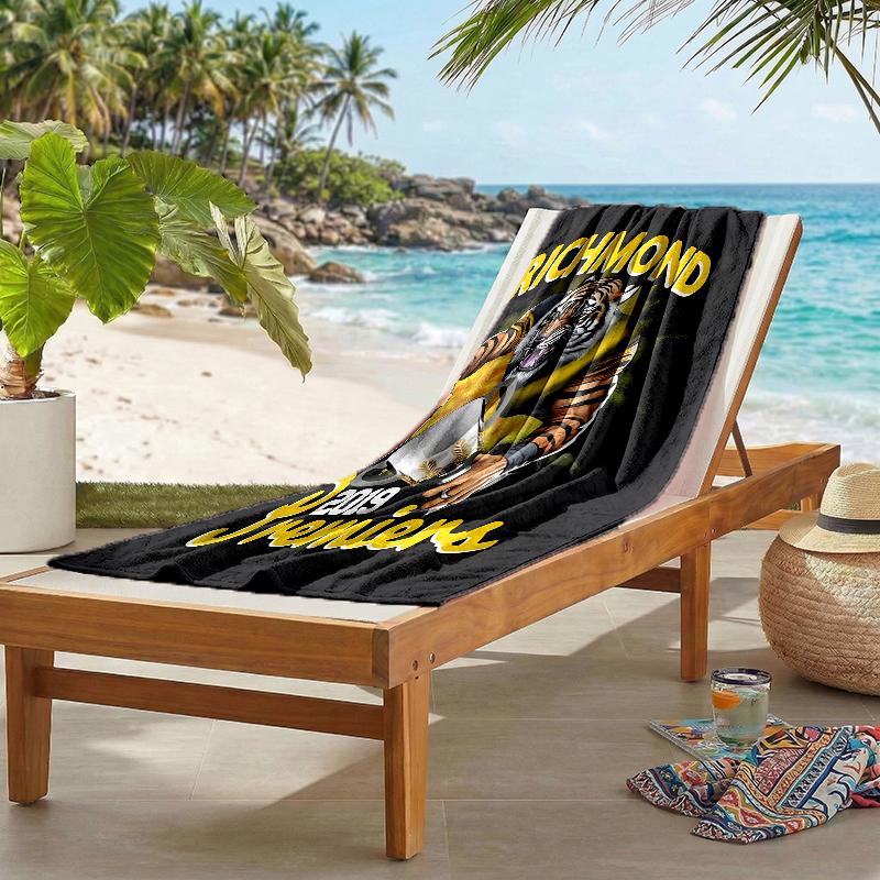 Richmond Tigers Fashion Beach Towel: Ideal for Summer Adventures Soft, Absorbent and Quick Drying Suitable for Swimming and Bathing