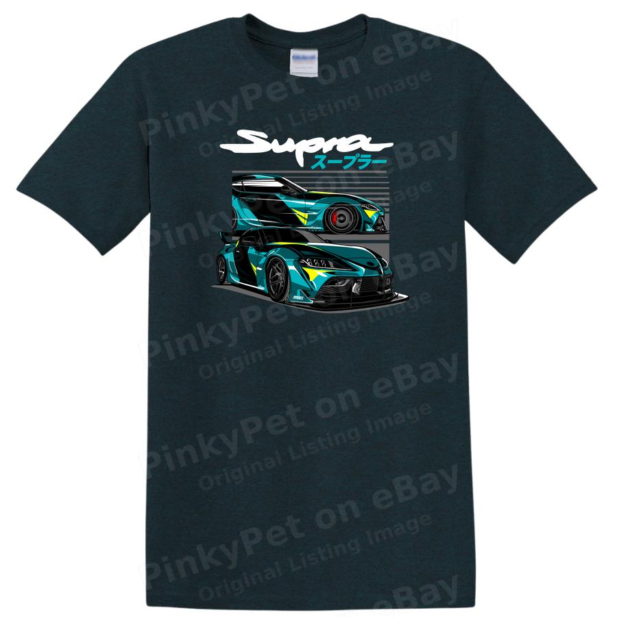 Supra Car Graphic T Shirt Cool Racing Design Automotive Tee Streetwear Style