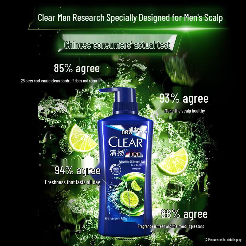 CLEAR Men's Anti-Dandruff Shampoo Set, Refreshing Oil Control