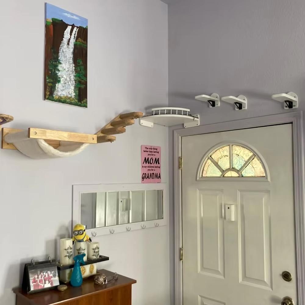 Wall Mounted Cat Hammock Sisal Four Steps Cat Stairs Climbing Cat Wall Hanging Cat Climbing Wall Type Assortment Cat Tree