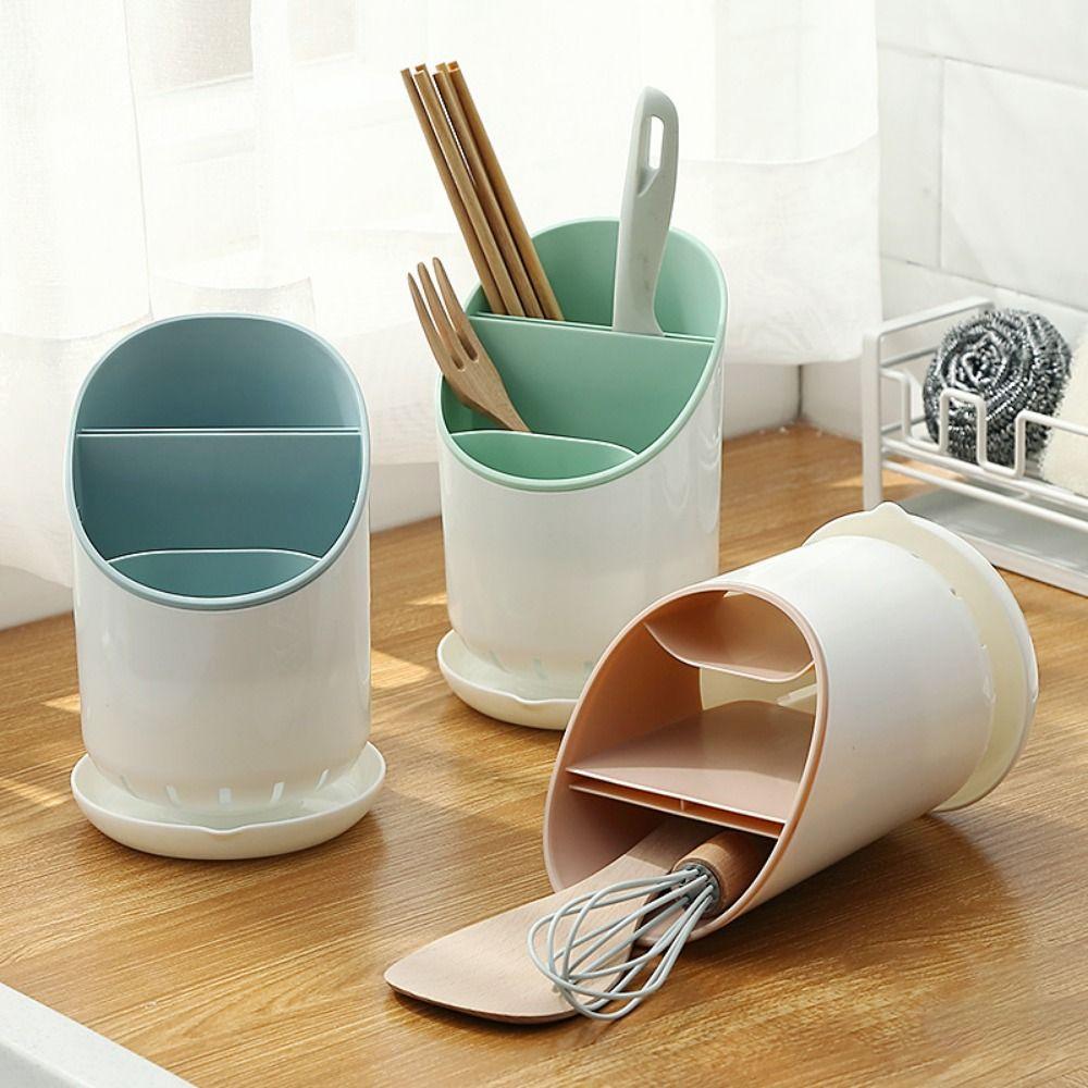 

With Tray Tableware Drainer Container Large Capacity Tableware Storage Rack Household бежевый