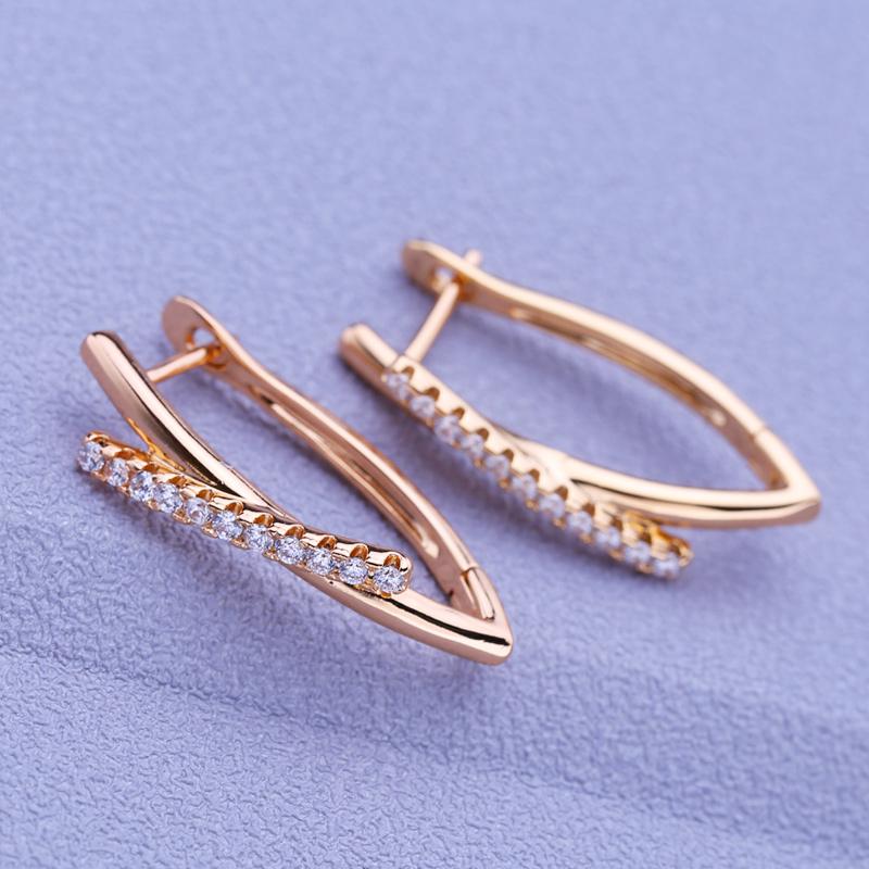 MINTHA Clip-Ohrringe Trendige Roségoldfarbe Hochzeit Tägliche Mode Schmuck Zirkonia Lange Ohrringe Für Frauen Braut Geometrische Ohrringe