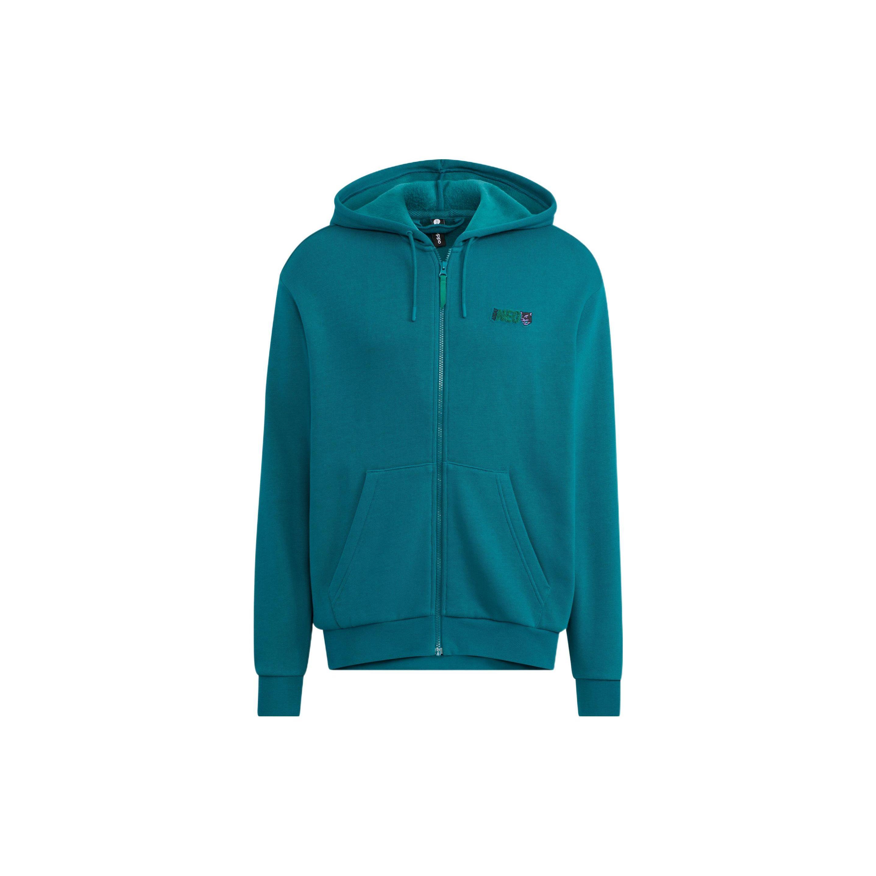adidas Unisex Vbe Hoodies 4 Teal Hooded Sweatshirt HN4736 S