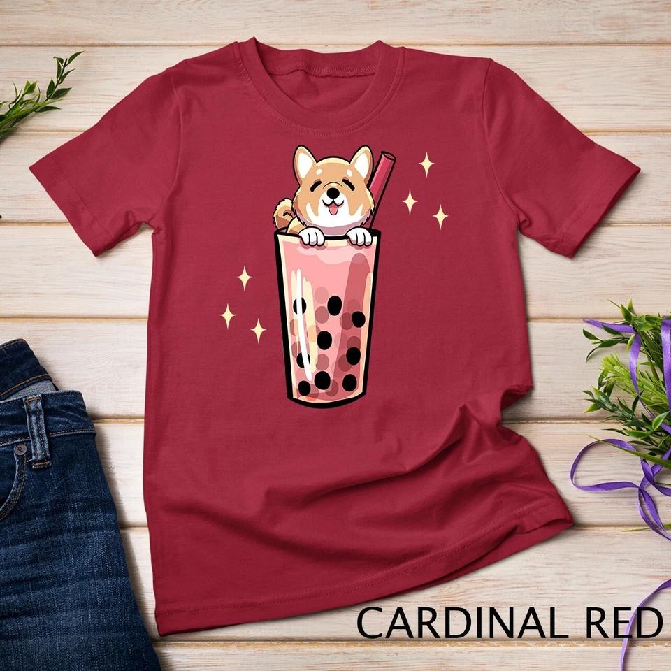 Shiba Inu Boba Bubble Milk Tea Kawaii Japanese Dog Owner Unisex T-shirt 2 L