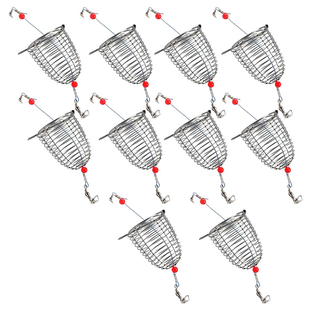 10Pcs Fishing Baits Cages Fishing Tackle Accessory Feeder Holder Lure Basket Fishing Trap Cage Feeder Cage Baits Holder