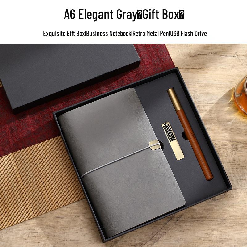 In-stock Retro Custom-Bound Three-Fold A6 Student Notebook with Logo Customization