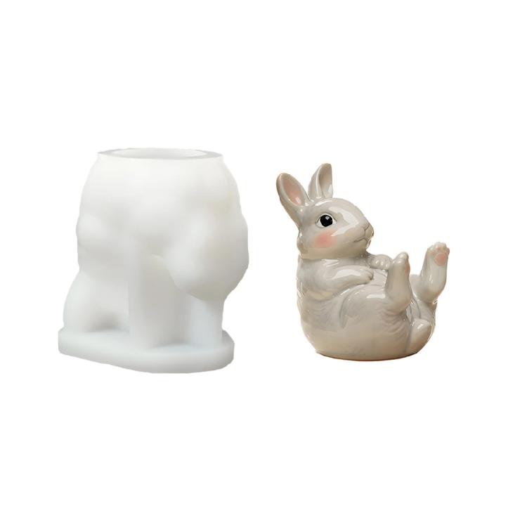 

Creative Silicone Ornament Mould Crafting Molds Rabbit Shaped Phone Stands Mold Silicone Texture for Home Decorating 1