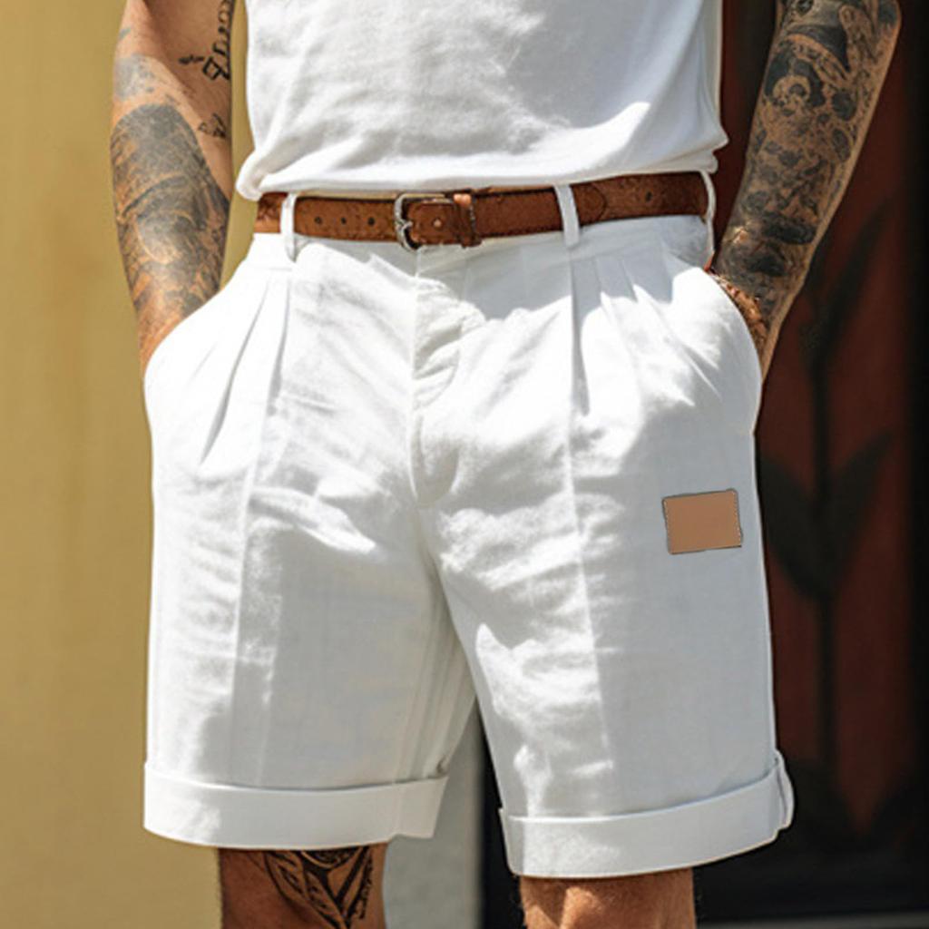 Pantaloncini Casual da Uomo Con Comode Tasche Leggere a Bottone e Pantaloncini da Spiaggia Monocromatici