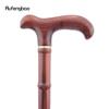 Red Wooden Single Bamboo Joint Fashion Walking Stick Decorative Cospaly Party Walking Cane Halloween Crutch Wand Crosier 94cm