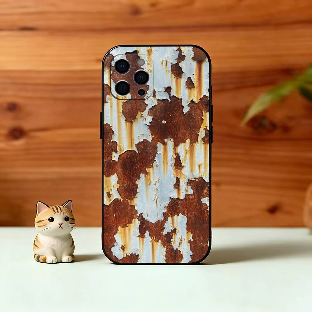 R-Retro I-Industrial R-Rusty Phone Case For iPhone 17,16,15,14,13,12,11 Plus,Pro Max,XS,Soft Silicone Black Cover iPhone16promax