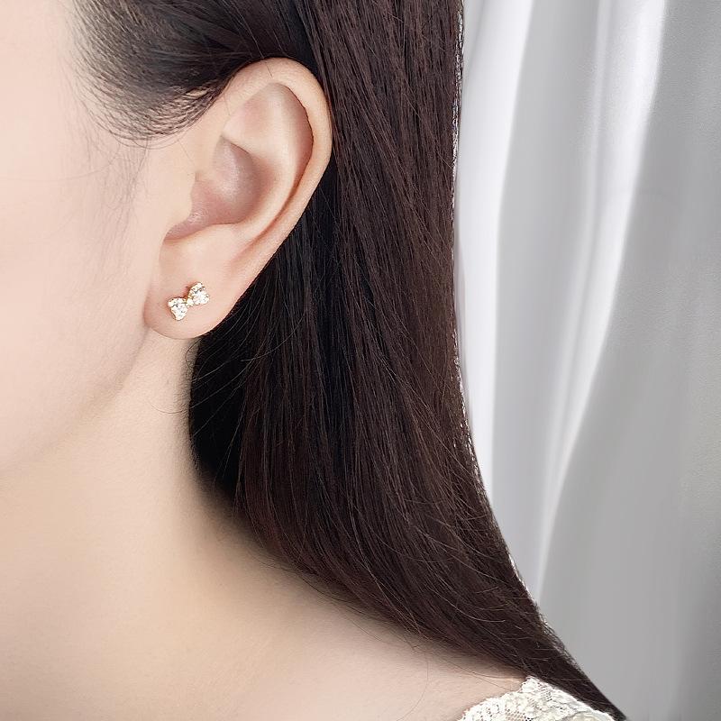 Sweet Bow Earrings Small Sweet Light Luxury Niche Design Earrings for Women