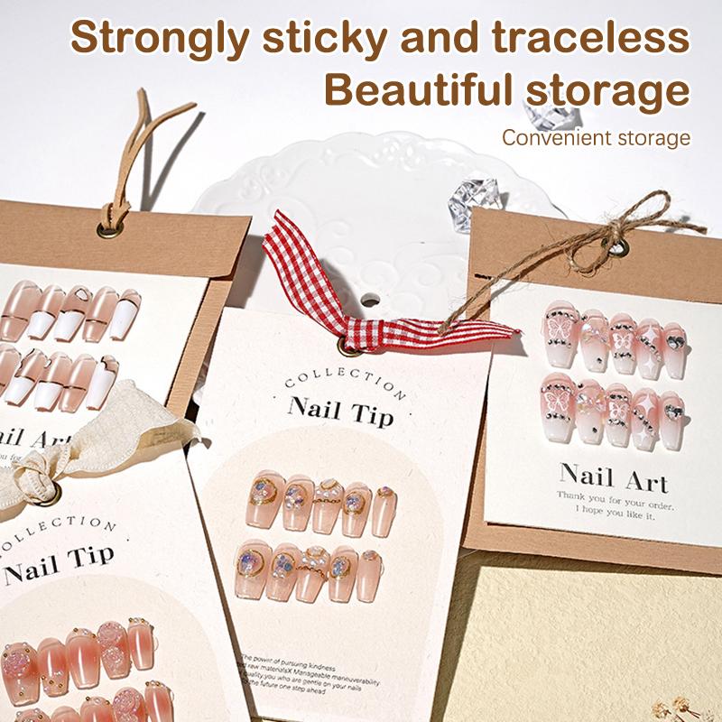 1 Sheet Double-Side Nail Adhesive Tape Cut-Free Crystal Tape Nail Art Display Tool Strong Non-Marking Tape For Work Boards