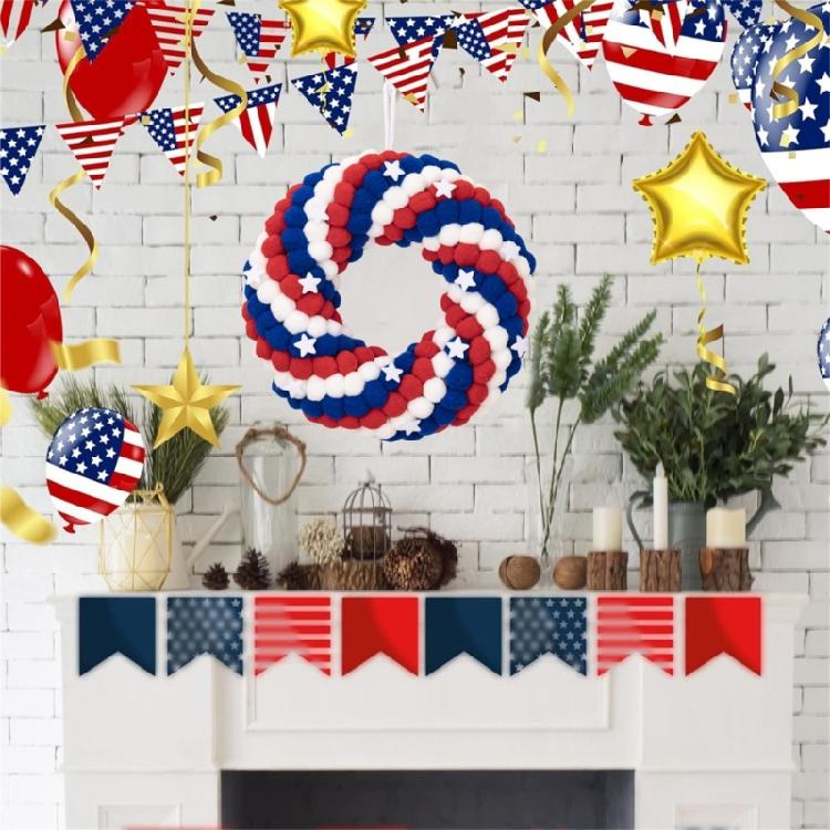 4th of Julys Wreath for Front Door Memorials Day Independences Day Decorations