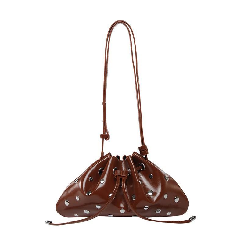 All-matching Out-of-street Small Bag Women's Fashionable Rivet Design Commuter Cross-body Underarm Dumpling