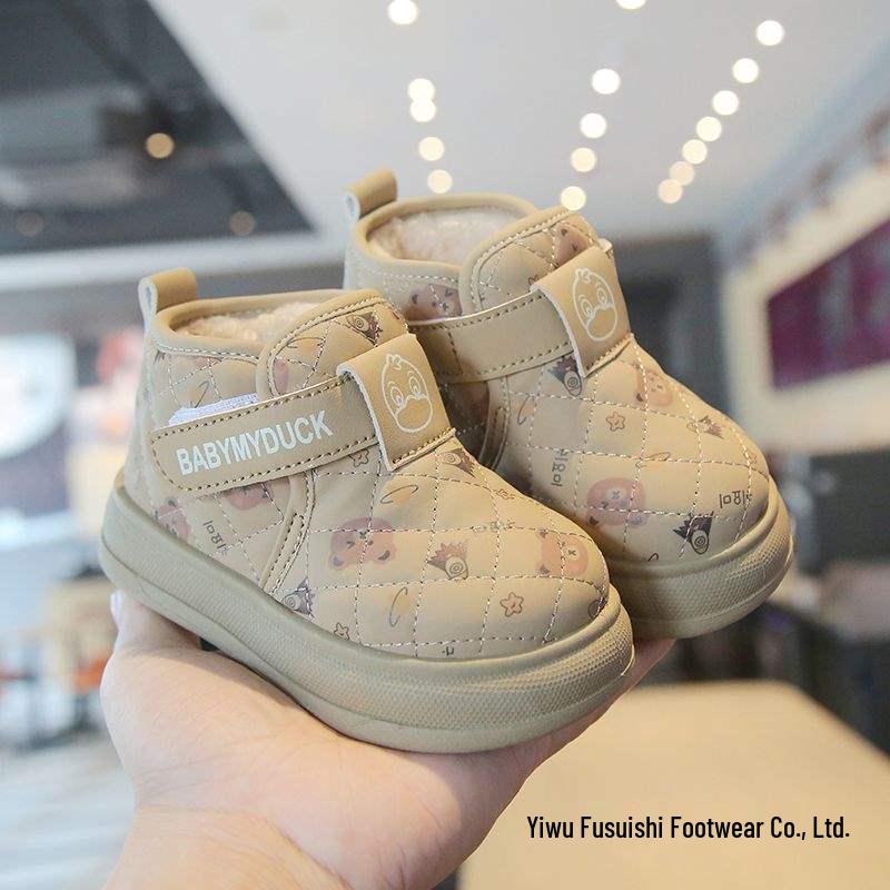 2025 Winter Plush Toddler Boots: Warm Soft Sole Cotton Shoes for Boys & Girls