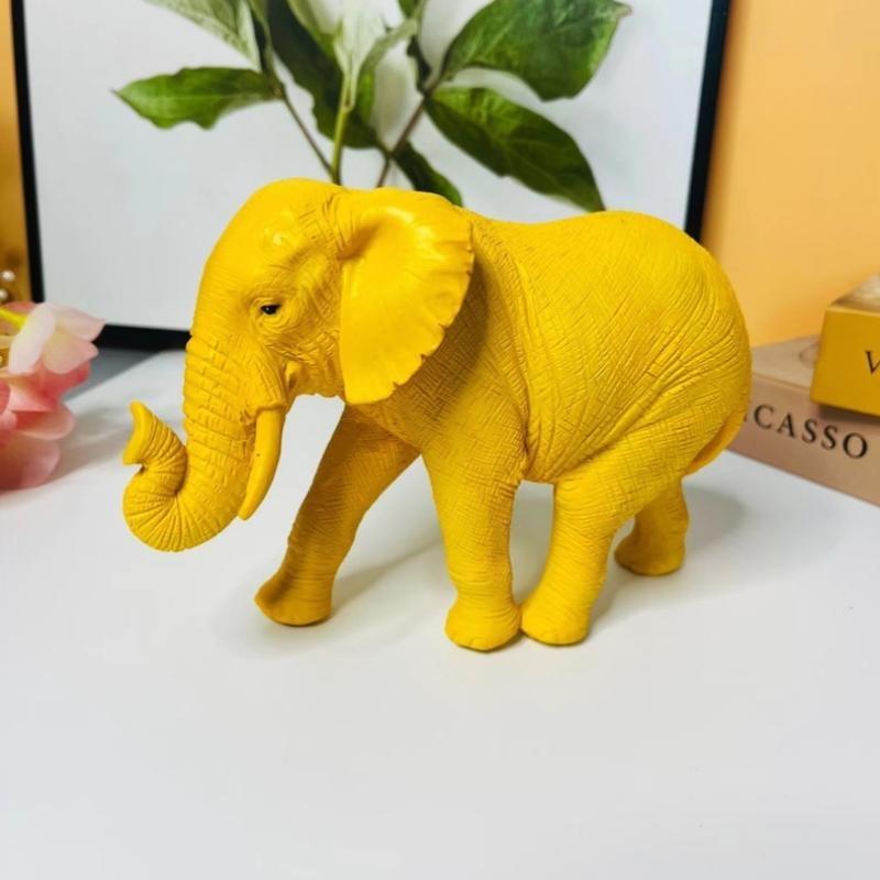 Creative Small Artificial Elephant Sculpture Ornaments Simulation Animal Elephant Gifts for Home Office Desktop Decoration Resin
