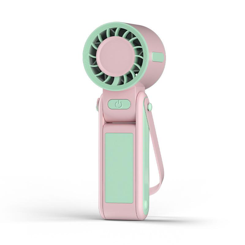 

Portable USB Rechargeable Foldable Handheld Cooling Fan with Phone Holder & Digital Wind Display