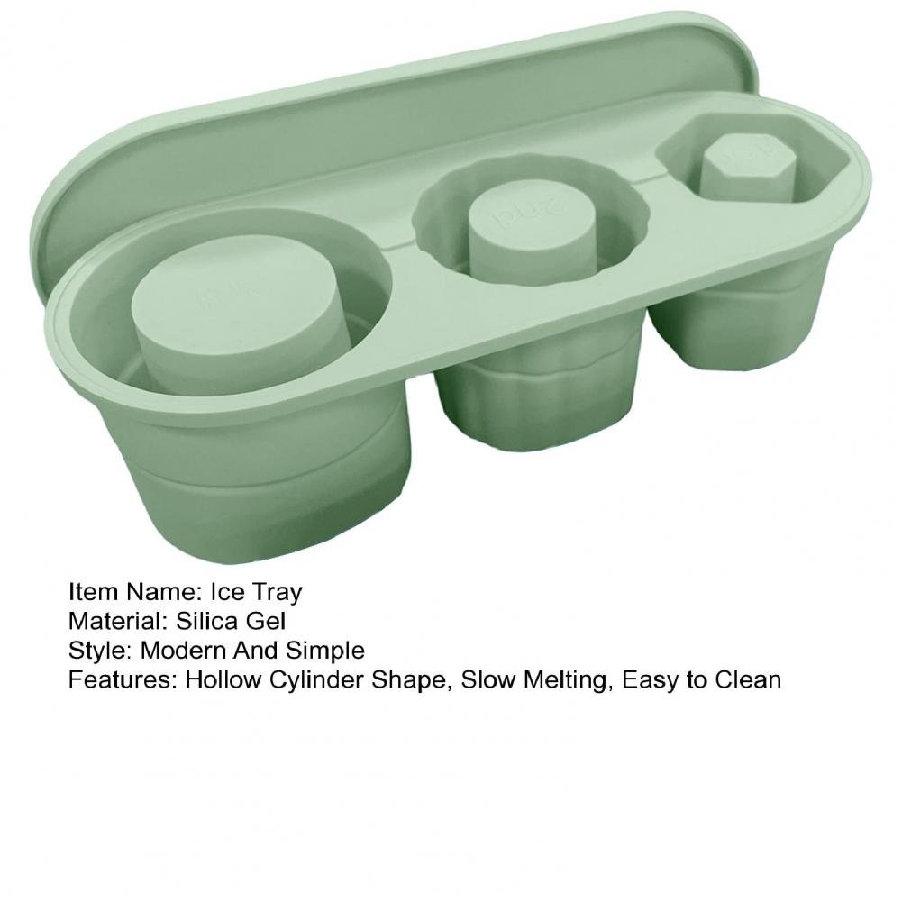 Silicone Hollow Cylinder Ice Cube Tray With Lid Mold For Cola Coffee Stackable Ice Cubes Maker For 30 40oz Cup Tumblers