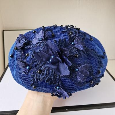 Ins Facebook Tejido de Verano Elegancia Francesa Poliéster Ligero Transpirable Boina Femenina Sombrero de Pintor Ocio para Mujer