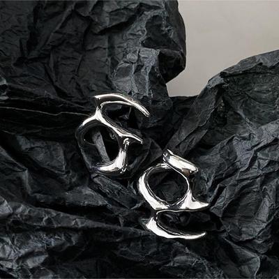 1 Pair Irregular Liquid Earrings Hip-Hop Punk  Delicate Metal Earring