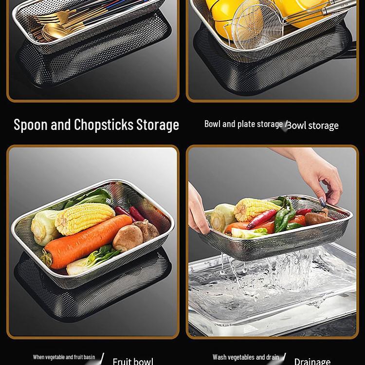 Stainless Steel Chopstick & Utensil Holder with Draining Rack and Sterilizer