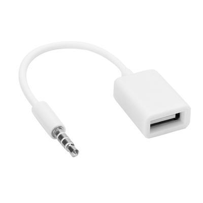 3.5mm Male Plug Jack To USB Female AUX Audio Cable Converter Adapter Cord