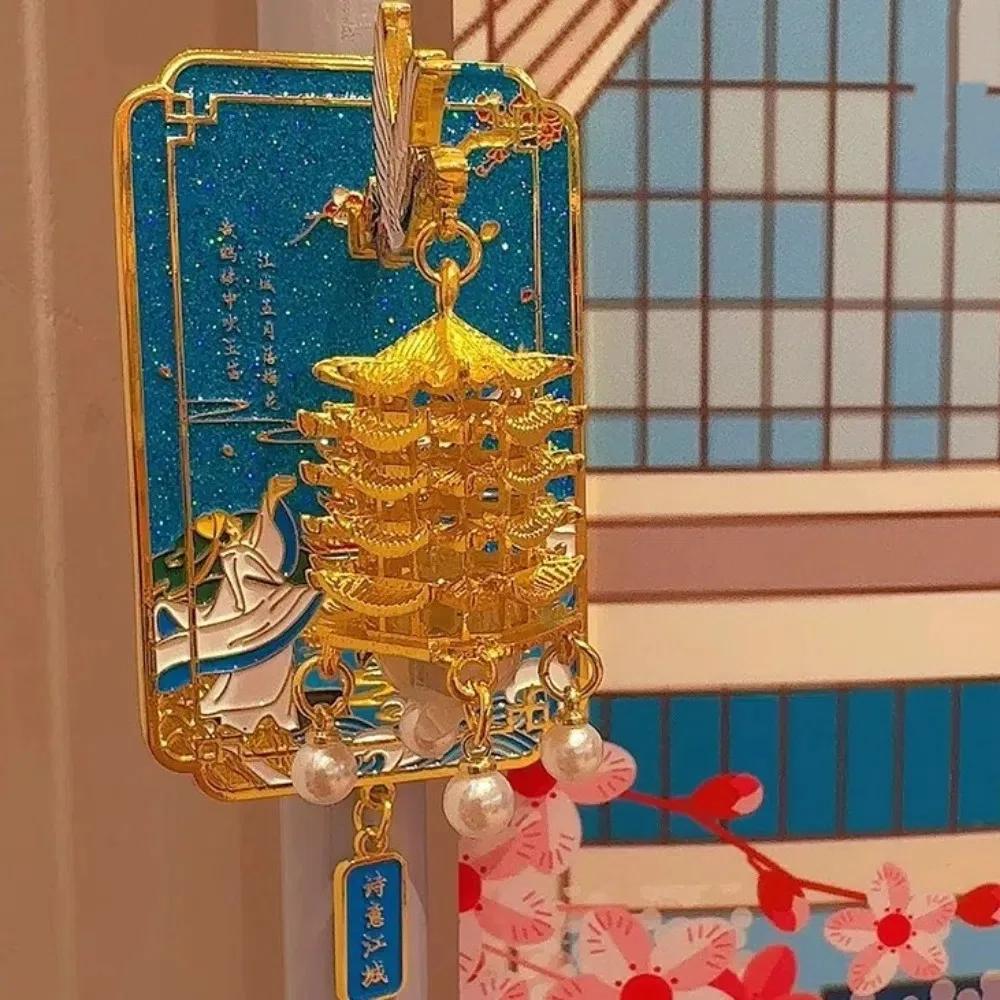 Kreative Chinesische Stil Kühlschrankmagnete Dreidimensional Leuchtend Gelber Kran Turm Kühlschrank Magnetischer Aufkleber Küchen Dekorationen