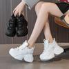 Fashion High Quality 9CM Platform Wedge Sneakers Chunky Genuine Leather Women Shoes New Spring Autumn Walking Sneakers Vulcanize Fashion