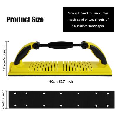 Handheld Sander Adjustable Manual Sanding Tool Flexible Sanding Block with Handle Drywall Sanding Block for Woodwork Cars Walls