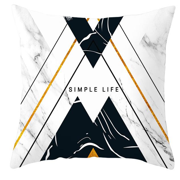

Инс Скандинавский Черный Золотой Мрамор Асбестовый Лен Подушка Офис Диван Подушка Геометрический Современный Минималистичный Наволочка Чехол 45X45