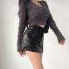Retro Pu Leder Rock für frauen Herbst Winter Hohe Taille Sexy A-linie Shorts Rock Mode Weibliche Kleidung Schwarz braun