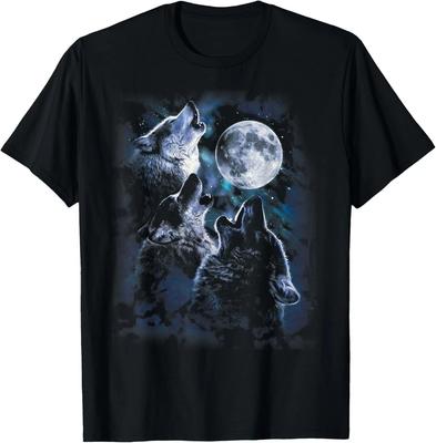 Tricou Lup Urlând la Lună Tricou Faună Sălbatică Iubitori de Lupi