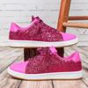 Scarpe sportive casual da skateboard con plateau lucido nuove per primavera ed estate, scarpe stringate a suola piatta, taglie grandi