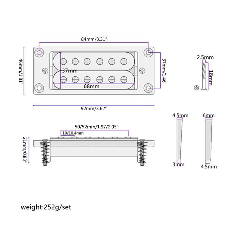 Double Coil Pickup Bridge & Neck Pickups Set Electric Guitar Humbuckers Pickups Electric Guitar Accessories Easy Install