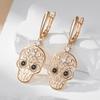 Kienl   Rose Gold Color Skull Punk Big Drop Earring For Women Glossy Natural Zircon Accessories Trend Daily Jewelry