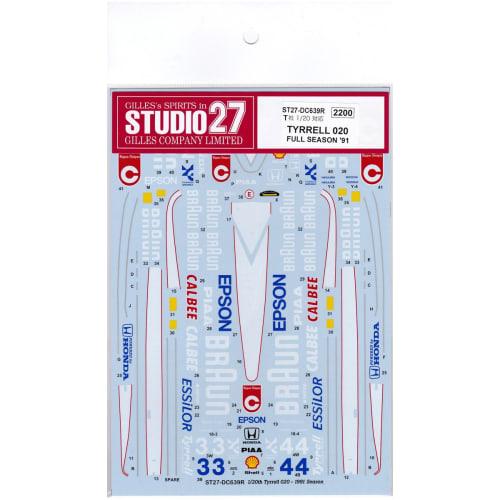 

[STUDIO27] 1/20 Tyrrell 020 Full Season 1991 with full sponsor decals